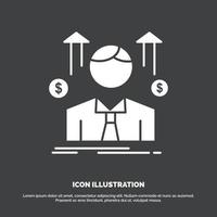 Business. man. avatar. employee. sales man Icon. glyph vector symbol for UI and UX. website or mobile application