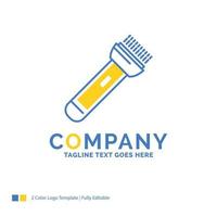 torch. light. flash. camping. hiking Blue Yellow Business Logo template. Creative Design Template Place for Tagline. vector