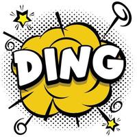 ding Comic bright template with speech bubbles on colorful frames vector