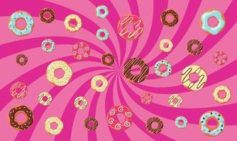 patrón de vector de comida de pastel de donut