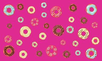 patrón de vector de comida de pastel de donut