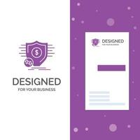 Business Logo for Finance. financial. money. secure. security. Vertical Purple Business .Visiting Card template. Creative background vector illustration