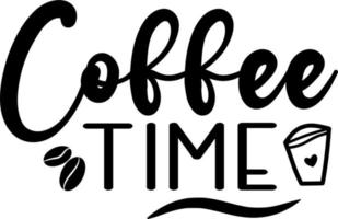 Coffee time cute typography quote phrase design vector