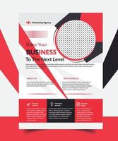 Print ready red black flyer vector