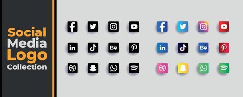 paquete de colecciones de logotipos de redes sociales vector