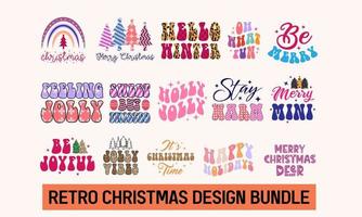 retro christmas design bundle,christmas typography tshirt,vector design, vector