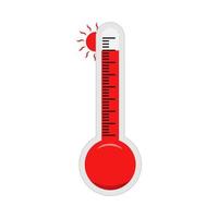 Weather thermometer with hot temperature flat illustration vector