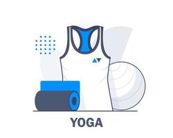 Yoga wear and equipment,flat design icon vector illustration