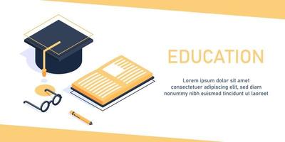 Modern flat design isometric concept of Education for banner and website, back to school concept vector