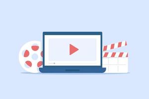 Create video content and make money,Flat design vlog concept vector