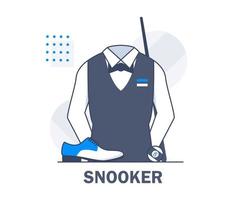 Snooker sportswear and shoes,flat design icon vector illustration