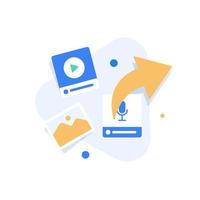 Data Sharing Service,,flat design icon vector illustration