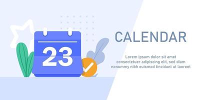 Calendar, Time management concept, Planning, Efficient use of worktime for implementation of the business plan, flat design icon vector illustration