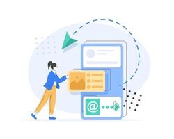 Email and messaging,Email marketing campaign,Working process, New email message vector