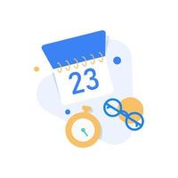 calendario, planificación y organización de tareas a bordo, ilustración del concepto de plan de acción vector