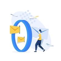 Email and messaging,Email marketing campaign,Working process, New email message,flat design icon vector illustration