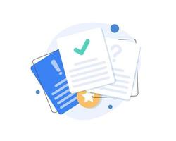 Important documents with a question mark,flat design icon vector illustration