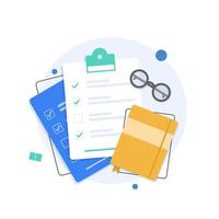 Clipboard with checklist in a flat style,flat design icon vector illustration