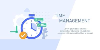 Flat design concept for time management, targeting, work planning and timing vector