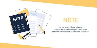 take notes, Memo, symbol of taking of the notes, flat design icon vector illustration