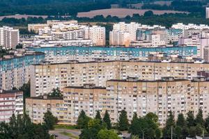 aerial panoramic view of the residential area of high-rise buildings photo