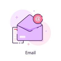 correo electrónico y mensajería, campaña de marketing por correo electrónico, ilustración de vector de icono de diseño plano