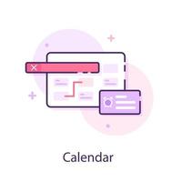 calendario, planificación y organización de tareas a bordo, ilustración del concepto de plan de acción vector