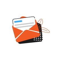 Email and messaging,Email marketing campaign,flat design icon vector illustration