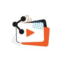 Create video content and make money,Flat design vlog concept,flat design icon vector illustration