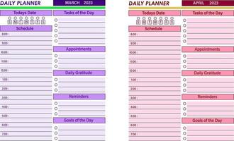 Daily Monthly planner vector template