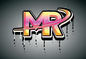 logotipo de letras mr swoosh vector