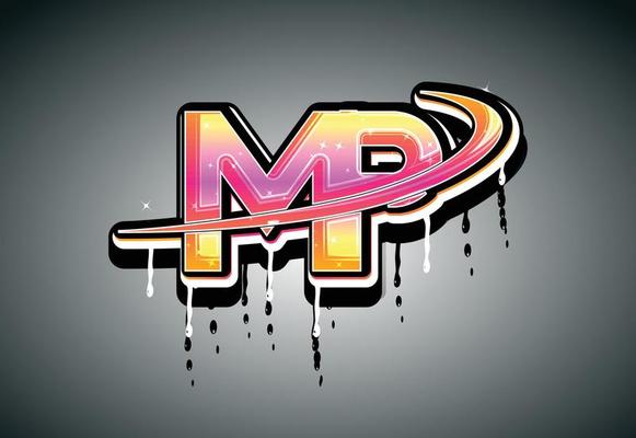 MP Swoosh Lettering vector