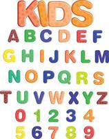 Kids colorful alphabets fonts vector