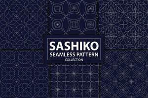 Japanese sashiko pattern vector set, Abstract background, Decorative wallpaper