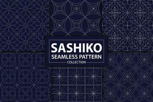 Japanese sashiko pattern vector set, Abstract background, Decorative wallpaper