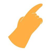 The hand shows a finger. Finger hand gesture. Flat vector illustration.