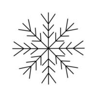 copo de nieve navidad simple garabato lineal dibujado a mano ilustración vectorial, vacaciones de invierno elementos de año nuevo para tarjetas de felicitación de temporada, invitaciones, pancarta, afiche, pegatinas vector