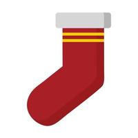 Simple Christmas sock vector illustration in flat style