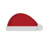 sombrero rojo de santa claus. decoración de sombrero de navidad de santa. ilustración vectorial en estilo plano. vector