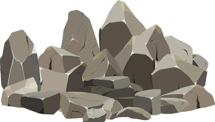 Collection of stones of various shapes and bushes.Coastal pebbles,cobblestones,gravel,minerals and geological formations.Rock fragments,boulders and building material.