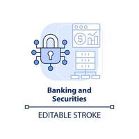 Banking and securities light blue concept icon. Big data application abstract idea thin line illustration. Reducing risks. Isolated outline drawing. Editable stroke. vector