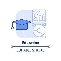 Education light blue concept icon. Big data application abstract idea thin line illustration. Improve academic performance. Isolated outline drawing. Editable stroke. vector