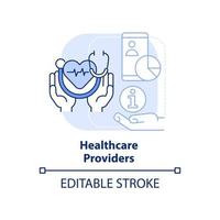 Healthcare providers light blue concept icon. Big data application abstract idea thin line illustration. Electronic record. Isolated outline drawing. Editable stroke. vector