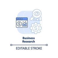 Business research light blue concept icon. Data mining process abstract idea thin line illustration. Analytic techniques. Isolated outline drawing. Editable stroke. vector