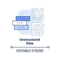 Unstructured data light blue concept icon. Big data type abstract idea thin line illustration. Unorganized storage systems. Isolated outline drawing. Editable stroke. vector