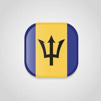 botón redondo de diseño de bandera de barbados vector