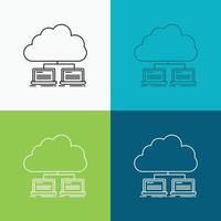 cloud. network. server. internet. data Icon Over Various Background. Line style design. designed for web and app. Eps 10 vector illustration