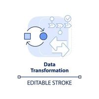 Data transformation light blue concept icon. Data mining process abstract idea thin line illustration. Changing format. Isolated outline drawing. Editable stroke. vector