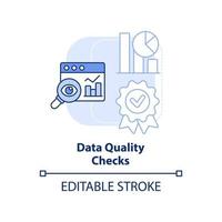 la calidad de los datos comprueba el icono de concepto azul claro. proceso de minería de datos idea abstracta ilustración de línea delgada. identificar anomalías. dibujo de contorno aislado. trazo editable. vector