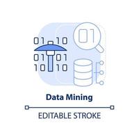 Data mining light blue concept icon. Examine large datasets abstract idea thin line illustration. Anomaly analysis. Isolated outline drawing. Editable stroke. vector